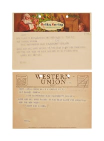 Vivien Leigh | And Laurence Olivier Christmas Telegrams, Circa 1940s