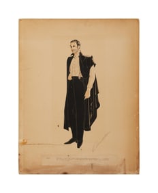 Clark Gable | 1939 Costume Design Sketch Signed by Walter Plunkett from "Gone With The Wind"