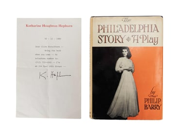 Katharine Hepburn | 1989 Signed Note and Book Related to "The Philadelphia Story"
