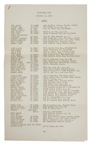 David O. Selznick | 1947 List of Hollywood Actor Addresses