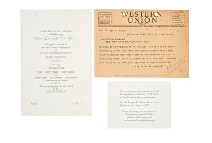 Black Narcissus | 1947 Telegram and Preview Invitation