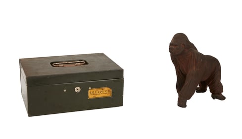 David O. Selznick | Studio Cash Box and Vintage Ape Figurine