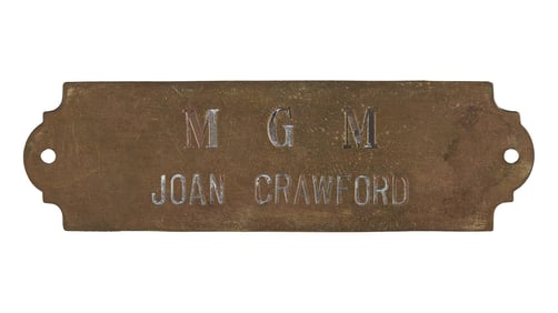 Joan Crawford | Circa 1940s Metro-Goldwyn-Mayer Nameplate