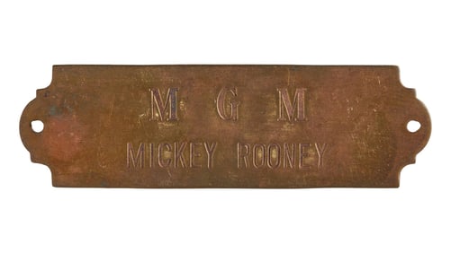 Mickey Rooney | Circa 1940s Metro-Goldwyn-Mayer Nameplate