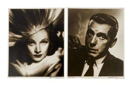 Humphrey Bogart & Marlene Dietrich | 1930s/1980s Black and White Photographs Signed by George