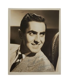 Tyrone Power | Circa 1940s Signed Sepia Photograph