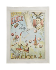 "Edward Earle The Great American Equilibrist" Vintage Lithograph Poster
