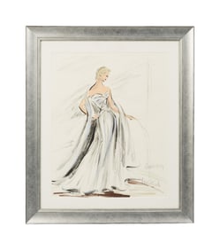 Grace Kelly | Edith Head Signed Costume Design for "To Catch a Thief"