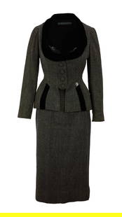 Jane Russell | 1953 Costume from "The French Line": RKO, 1953; a slender-fitting two-piece wool tweed suit worn by the star as Mary "Mame" Carson in the Howard Hughes produced film that co-starred Gilbert Roland. The costume consists of a jac