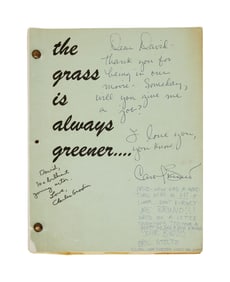 Carol Burnett | Inscribed "The Grass is Always Greener Over the Septic Tank" Original Script,