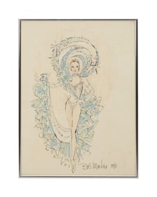 Bob Mackie | 1980 Signed Costume Design Sketch