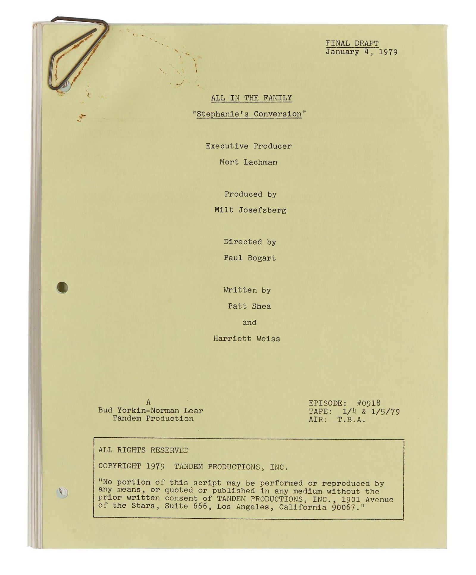All in the Family | 1979 Script (1 of 3)