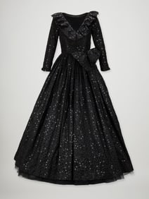 Princess Diana | Emanuels 1981 Black Taffeta Evening Gown
