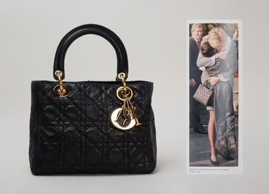 Princess Diana | Lady Dior Lambskin Handbag with Book