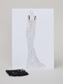 Princess Diana | 1997 Jacques Azagury 36th Birthday Evening Gown Illustration (With Book)
