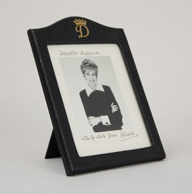 Princess Diana | Signed Portrait Photo with Leather Frame
