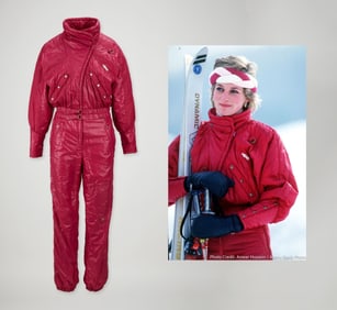 Princess Diana | Photographed HEAD Scarlet Nylon Ski Suit (With Book)