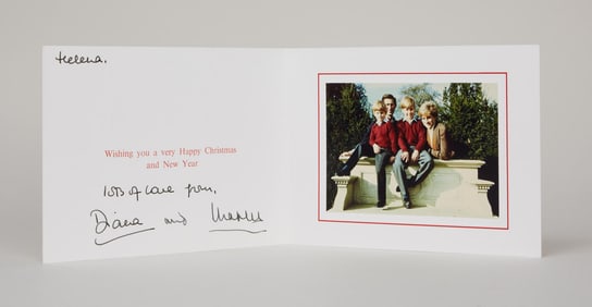 King Charles III and Princess Diana | 1990 Signed Holiday Card