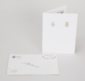 King Charles III and Princess Diana | 1992 Signed Holiday Card With Photo Of Prince William And