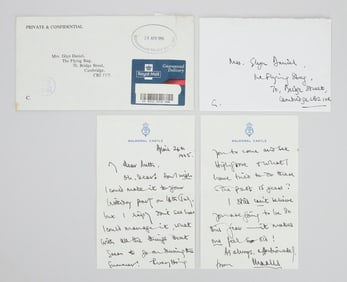 King Charles III | 1995 Signed, Handwritten Letter to Mrs. Glyn Daniel