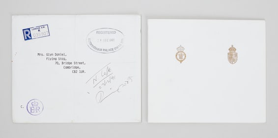King Charles III and Princess Diana | 1991 Signed Holiday Card