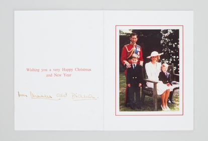 King Charles III and Princess Diana | 1989 Signed Christmas Card
