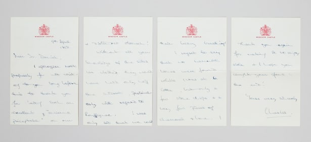 King Charles III | 1968 Hand Written, Signed Letter to Dr. Daniels