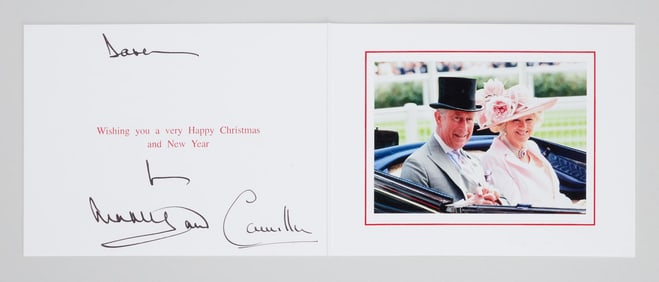 King Charles III and Queen Camilla | Signed Holiday Card