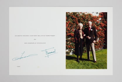 Queen Juliana and Prince Bernhard of the Netherlands | 1989 Signed Holiday Card