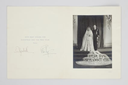 Queen Elizabeth II and Prince Philip | 1947 Signed Holiday Card