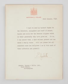 Queen Elizabeth II | 1948 Typed and Signed Letter