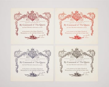 Queen Elizabeth II | 1953 Printer's Proof Coronation Invitation Cards