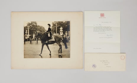 Queen Elizabeth II | 1953 Trooping Photograph and Letter From Assistant Private Secretary to