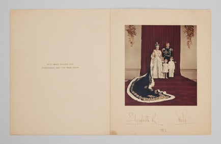 Queen Elizabeth II and Prince Philip | 1953 Signed Holiday Card