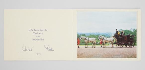 Queen Elizabeth II and Prince Philip | 1974 Signed Holiday Card