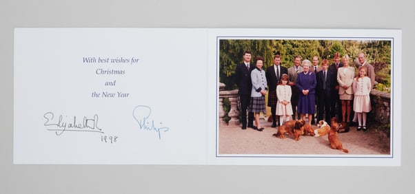 Queen Elizabeth II and Prince Philip | 1998 Signed Holiday Card
