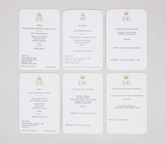 Queen Elizabeth II | 1995-1999 Buckingham Palace and Windsor Castle Menu Cards