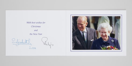 Queen Elizabeth II and Prince Philip | 2000 Signed Holiday Card