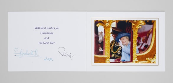 Queen Elizabeth II and Prince Philip | 2002 Signed Holiday Card