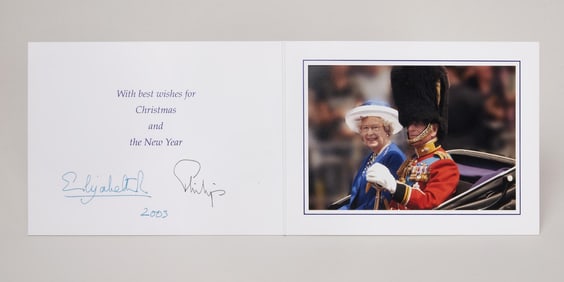 Queen Elizabeth II and Prince Philip | 2003 Signed Holiday Card