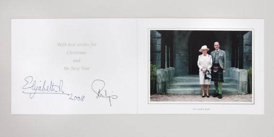 Queen Elizabeth II and Prince Philip | 2008 Signed Holiday Card