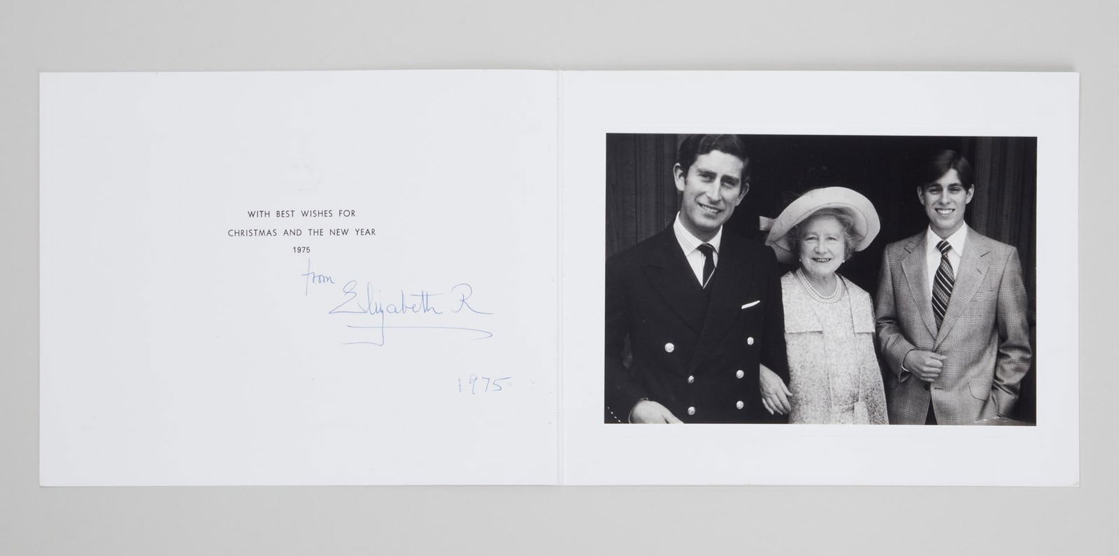 Queen Elizabeth The Queen Mother | 1975 Signed Holiday Card (1 of 5)
