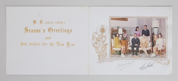 King Bhumibol of Thailand | 1970 Signed Holiday Card