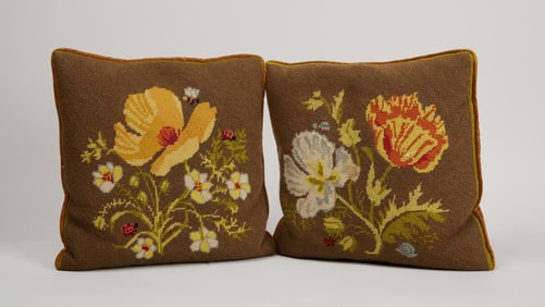 Duke of Windsor | Needle Point Floral Motif Pillows