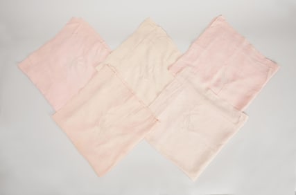 Princess Mary, Countess of Harewood | Five Monogram Pink Linen Pillowcases