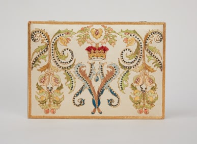 Queen Mary of Teck | Monogramed Embroidered Handkerchief Box