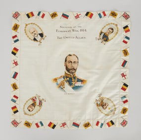 King George V | 1914 Souvenir of the European War Handkerchief (Allies)