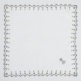 Queen Alexandra | Monogram Needlepoint Handkerchief