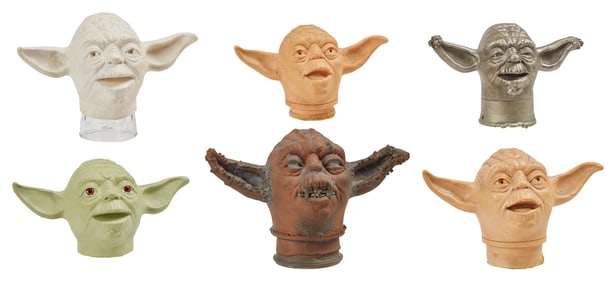 Star Wars: The Empire Strikes Back | Six Kenner "Yoda Hand Puppet" Prototype Heads