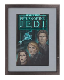 Star Wars: Return of the Jedi | Framed "Luke, Han, and Leia" Poster Mock-Up Original Artwork with